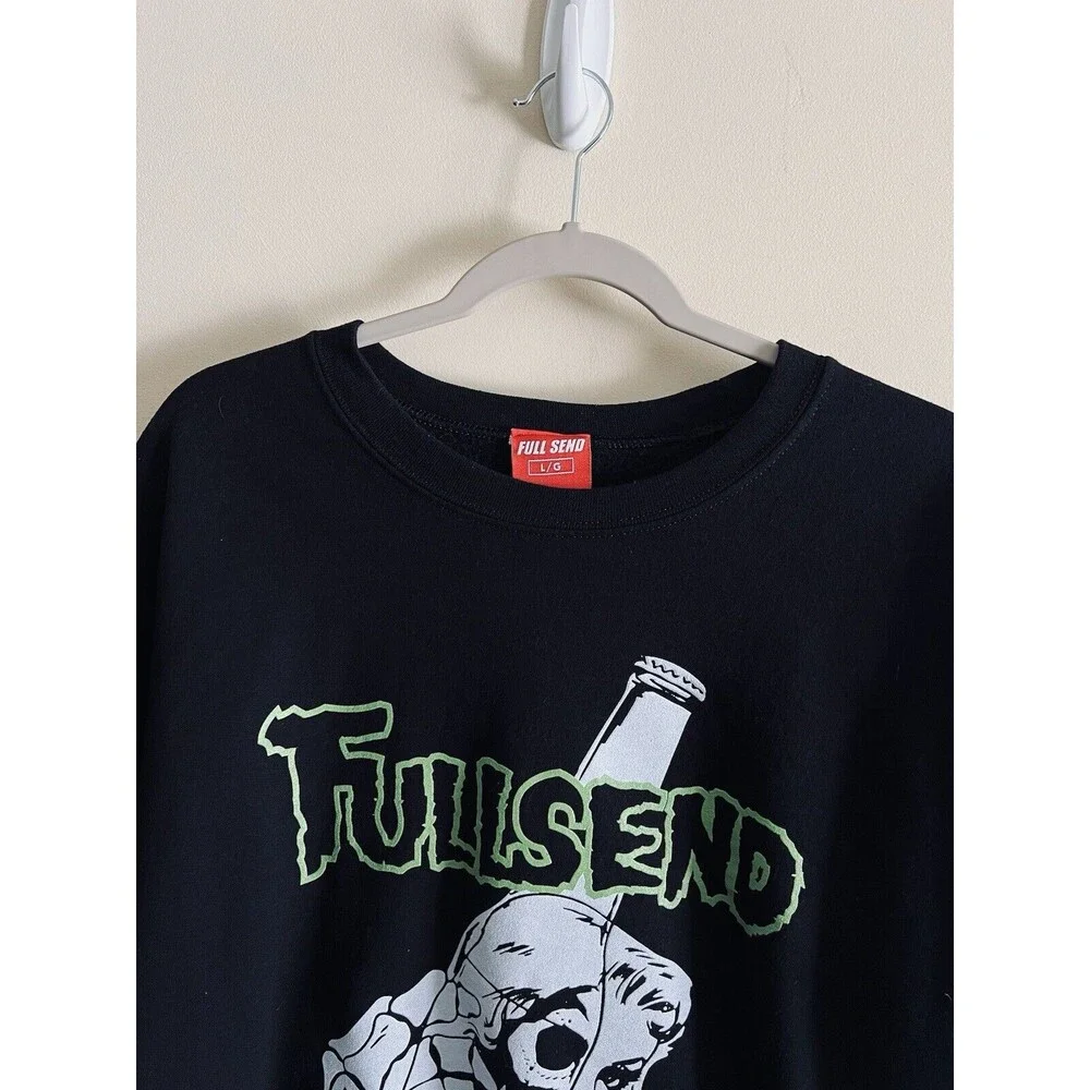 Full‎ Send Nelk Boys Hoodie Lady Skeleton Beer Sweatshirt Men's Large Crew Rare